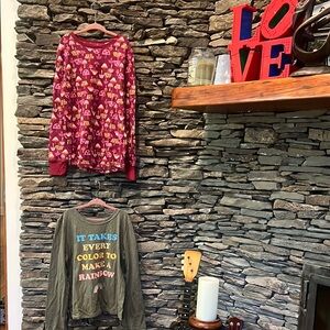 Two for 8! Colorful Graphic Long Sleeve Shirts!!!!!